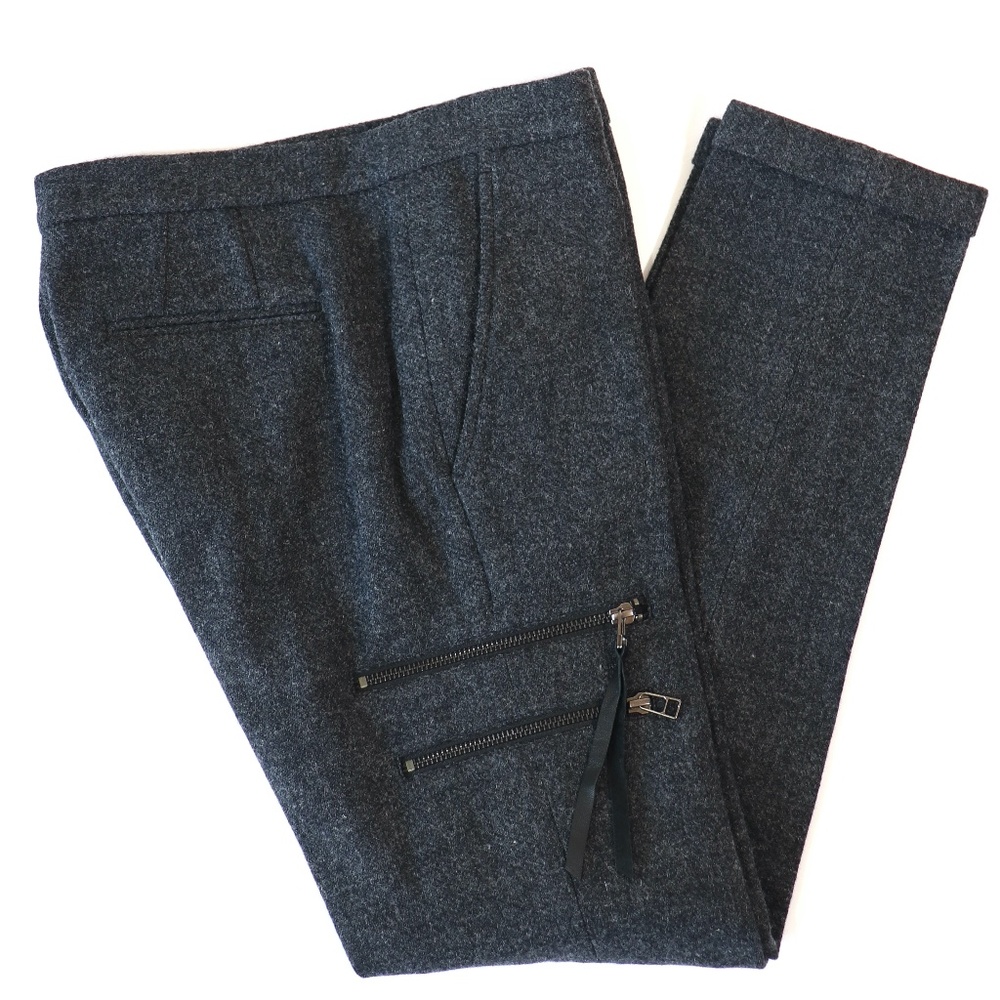 Mid-rise wool slacks (lined) w/tapered cuffed legs - Picture 1 of 10